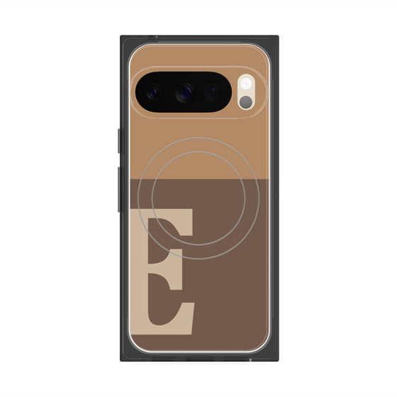 プレミアムスクエアケース with Pixelsnap［ オリジナル - initial two tone - E brown ］