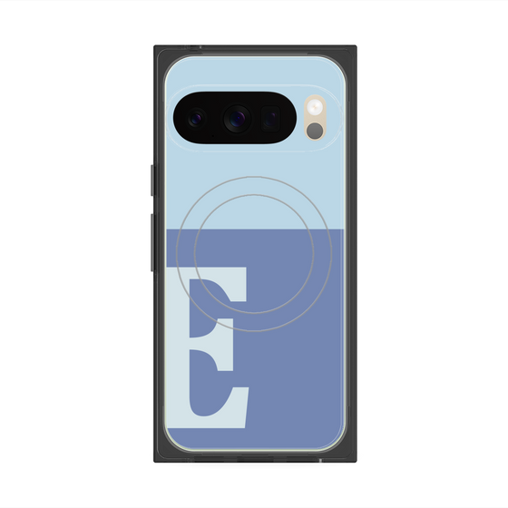 プレミアムスクエアケース with Pixelsnap［ オリジナル - initial two tone - E blue ］