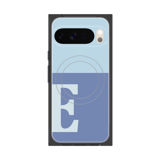 プレミアムスクエアケース with Pixelsnap［ オリジナル - initial two tone - E blue ］