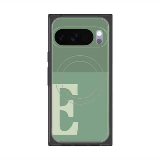 プレミアムスクエアケース with Pixelsnap［ オリジナル - initial two tone - E green ］