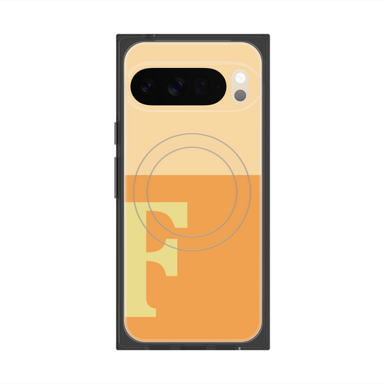 プレミアムスクエアケース with Pixelsnap［ オリジナル - initial two tone - F orange ］