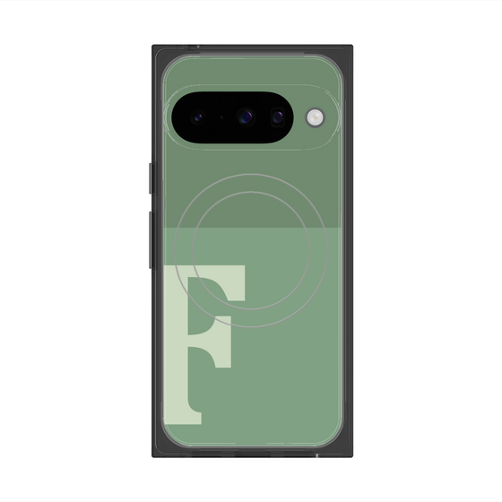 プレミアムスクエアケース with Pixelsnap［ オリジナル - initial two tone - F green ］