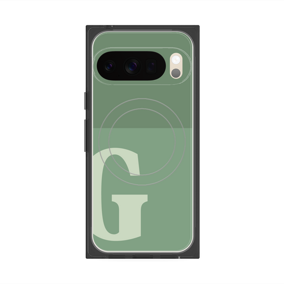 プレミアムスクエアケース with Pixelsnap［ オリジナル - initial two tone - G green ］