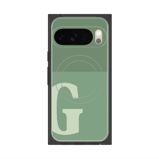 プレミアムスクエアケース with Pixelsnap［ オリジナル - initial two tone - G green ］