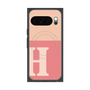 プレミアムスクエアケース with Pixelsnap［ オリジナル - initial two tone - H pink ］