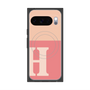 プレミアムスクエアケース with Pixelsnap［ オリジナル - initial two tone - H pink ］