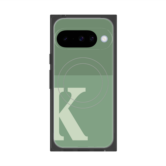 プレミアムスクエアケース with Pixelsnap［ オリジナル - initial two tone - K green ］