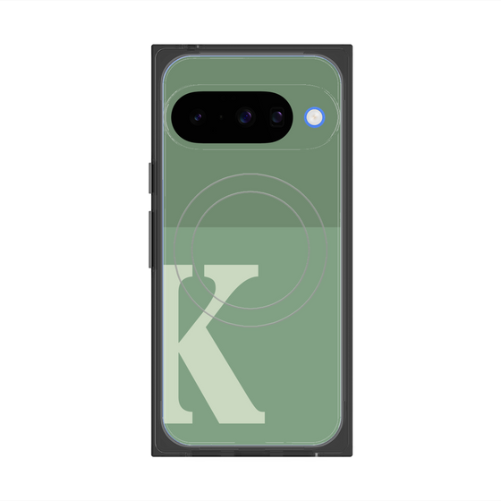 プレミアムスクエアケース with Pixelsnap［ オリジナル - initial two tone - K green ］