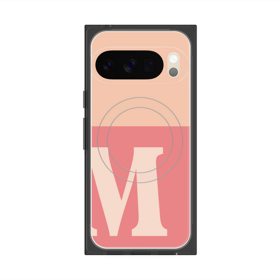 プレミアムスクエアケース with Pixelsnap［ オリジナル - initial two tone - M pink ］