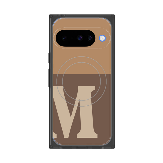プレミアムスクエアケース with Pixelsnap［ オリジナル - initial two tone - M brown ］