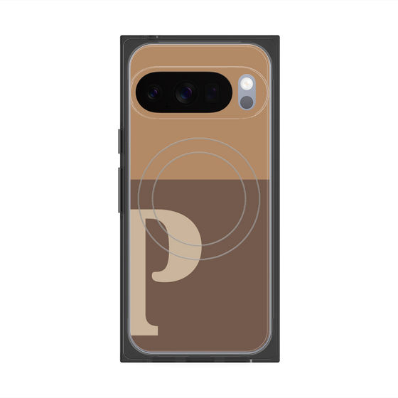 プレミアムスクエアケース with Pixelsnap［ オリジナル - initial two tone - P brown ］