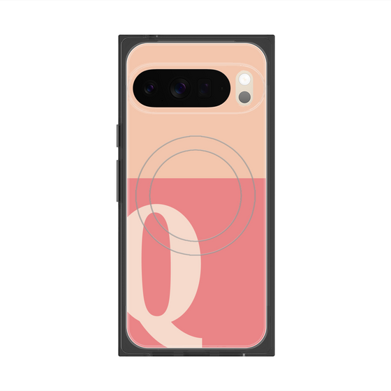 プレミアムスクエアケース with Pixelsnap［ オリジナル - initial two tone - Q pink ］