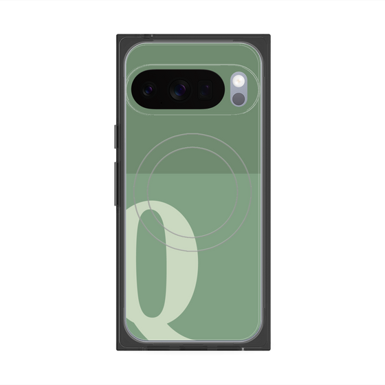 プレミアムスクエアケース with Pixelsnap［ オリジナル - initial two tone - Q green ］