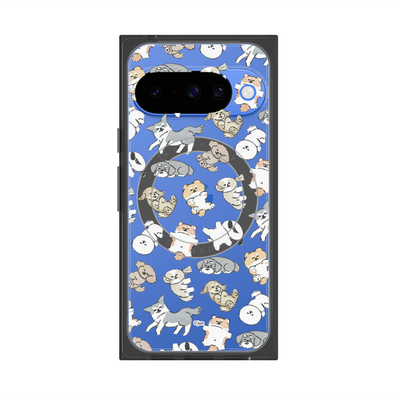 プレミアムスクエアケース with Pixelsnap［ こんにちは、いぬです - おひるね ］