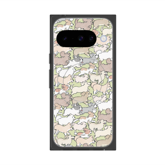 プレミアムスクエアケース with Pixelsnap［ こんにちは、いぬです - いぬだらけ ］