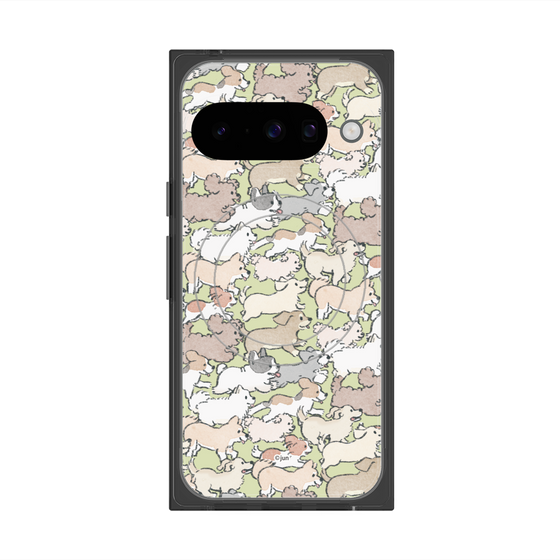 プレミアムスクエアケース with Pixelsnap［ こんにちは、いぬです - いぬだらけ ］