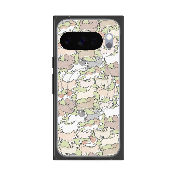 プレミアムスクエアケース with Pixelsnap［ こんにちは、いぬです - いぬだらけ ］
