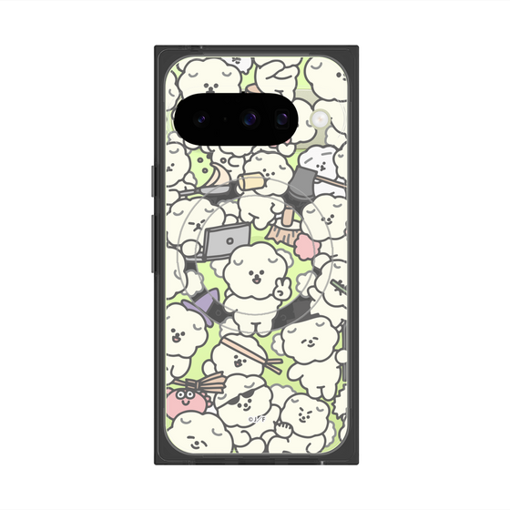 プレミアムスクエアケース with Pixelsnap［ もっさりもさお - もさもさ - クリア ］