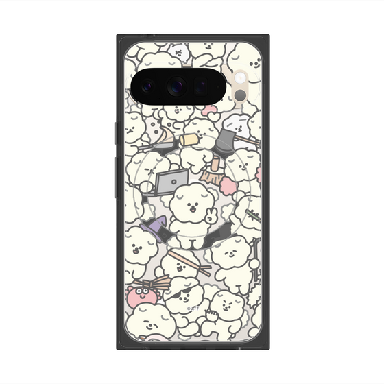 プレミアムスクエアケース with Pixelsnap［ もっさりもさお - もさもさ - クリア ］