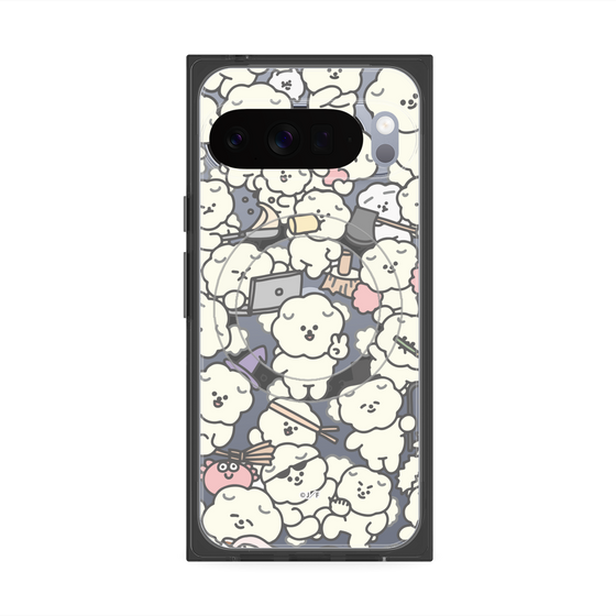 プレミアムスクエアケース with Pixelsnap［ もっさりもさお - もさもさ - クリア ］