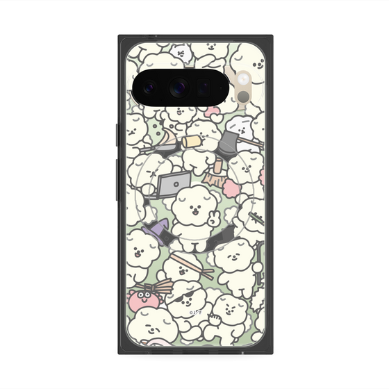 プレミアムスクエアケース with Pixelsnap［ もっさりもさお - もさもさ - クリア ］