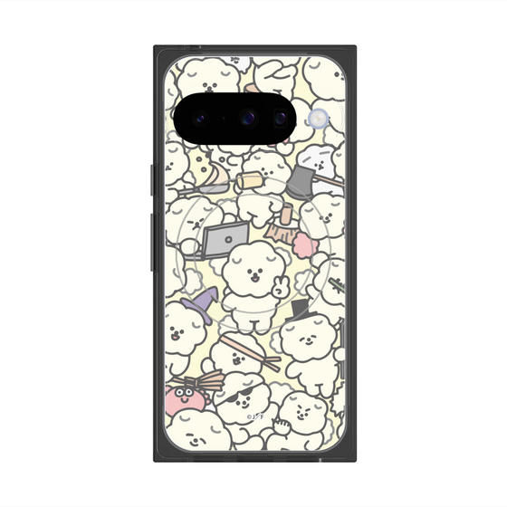 プレミアムスクエアケース with Pixelsnap［ もっさりもさお - もさもさ - ベージュ ］