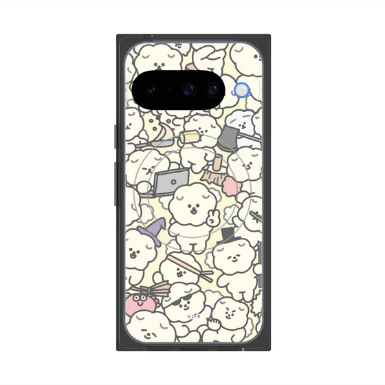 プレミアムスクエアケース with Pixelsnap［ もっさりもさお - もさもさ - ベージュ ］