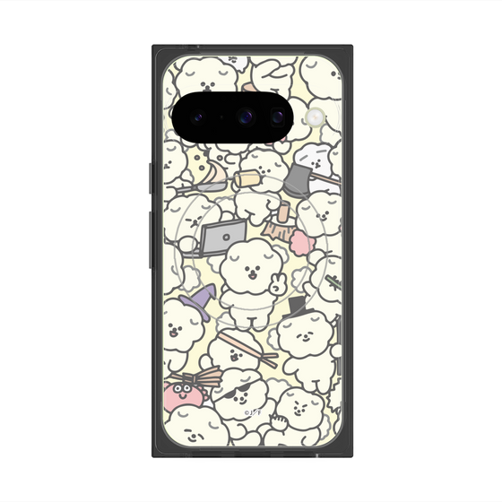 プレミアムスクエアケース with Pixelsnap［ もっさりもさお - もさもさ - ベージュ ］