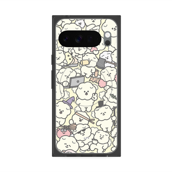 プレミアムスクエアケース with Pixelsnap［ もっさりもさお - もさもさ - ベージュ ］