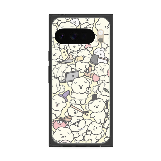 プレミアムスクエアケース with Pixelsnap［ もっさりもさお - もさもさ - ベージュ ］