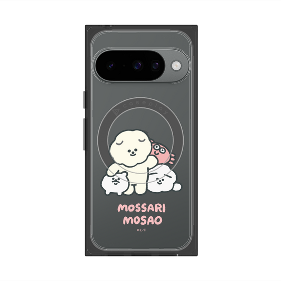 プレミアムスクエアケース with Pixelsnap［ もっさりもさお - みんないっしょ - クリア ］