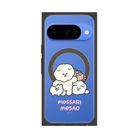 プレミアムスクエアケース with Pixelsnap［ もっさりもさお - みんないっしょ - クリア ］