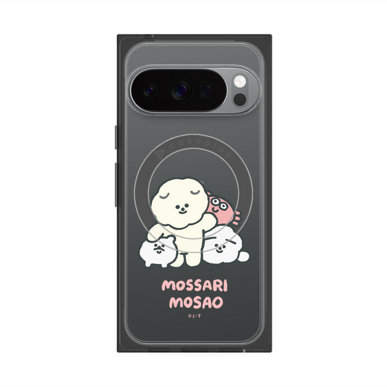 プレミアムスクエアケース with Pixelsnap［ もっさりもさお - みんないっしょ - クリア ］