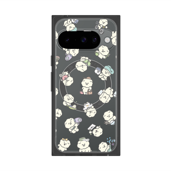 プレミアムスクエアケース with Pixelsnap［ もっさりもさお - もさおがいっぱい - クリア ］