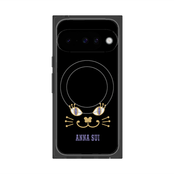 プレミアムスクエアケース with Pixelsnap［ ANNA SUI - フェイス - ブラック ］