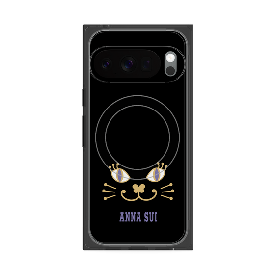 プレミアムスクエアケース with Pixelsnap［ ANNA SUI - フェイス - ブラック ］