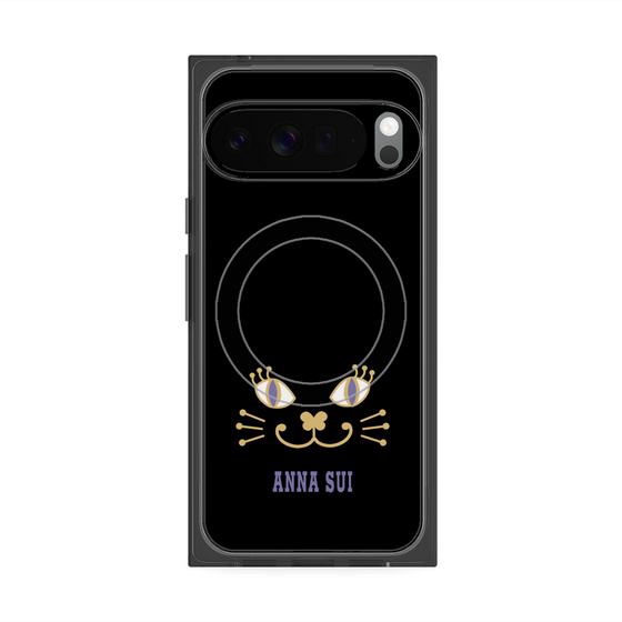 プレミアムスクエアケース with Pixelsnap［ ANNA SUI - フェイス - ブラック ］