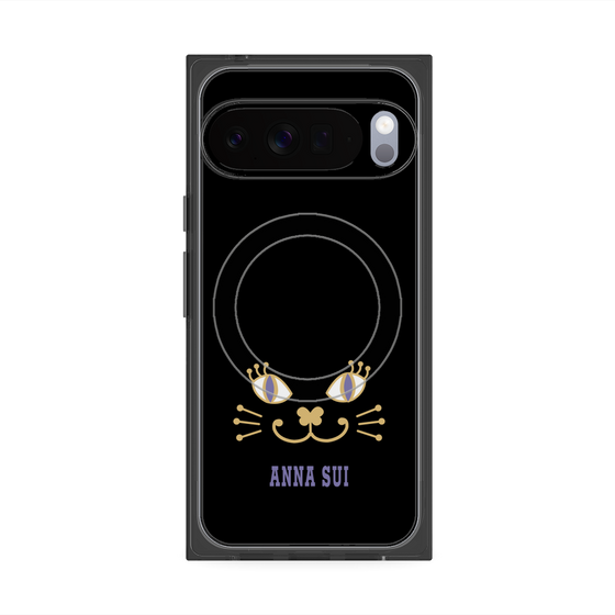 プレミアムスクエアケース with Pixelsnap［ ANNA SUI - フェイス - ブラック ］
