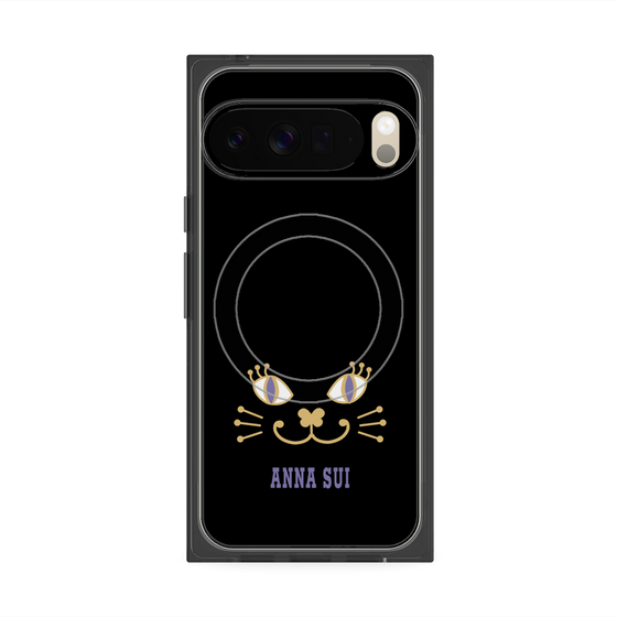 プレミアムスクエアケース with Pixelsnap［ ANNA SUI - フェイス - ブラック ］