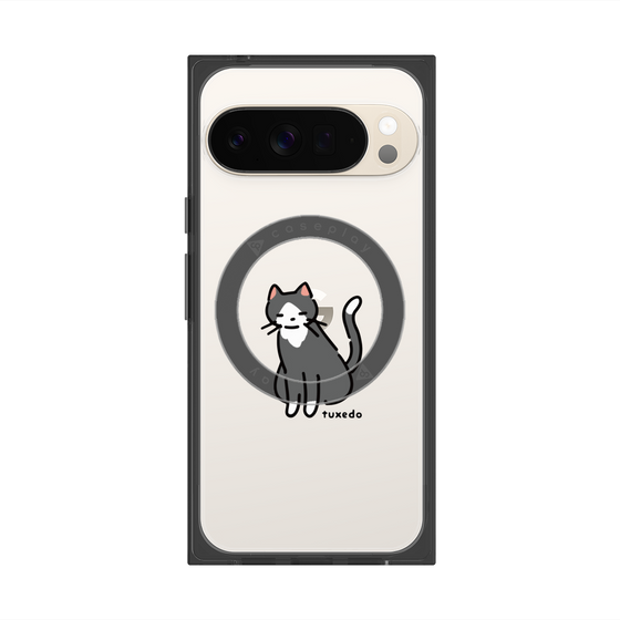 プレミアムスクエアケース with Pixelsnap［ オリジナル - CASEPLAYネコ - tuxedo ］