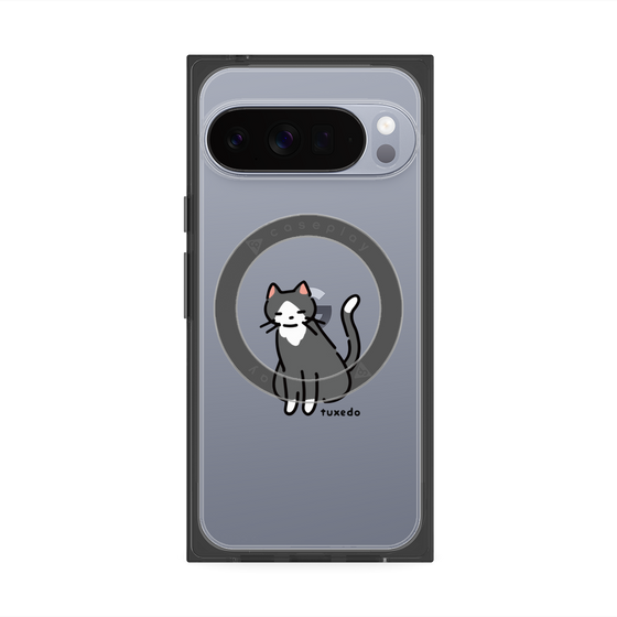 プレミアムスクエアケース with Pixelsnap［ オリジナル - CASEPLAYネコ - tuxedo ］