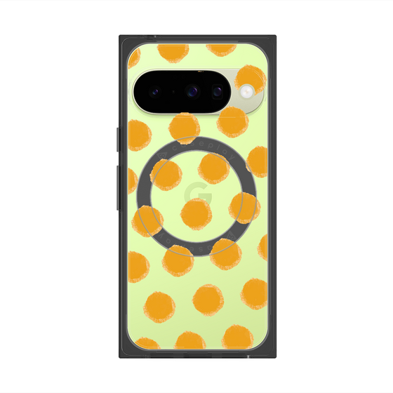 プレミアムスクエアケース with Pixelsnap［ オリジナル - 推し色水玉 - オレンジ ］