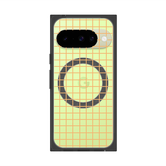 プレミアムスクエアケース with Pixelsnap［ オリジナル - 推し色チェック - イエロー ］