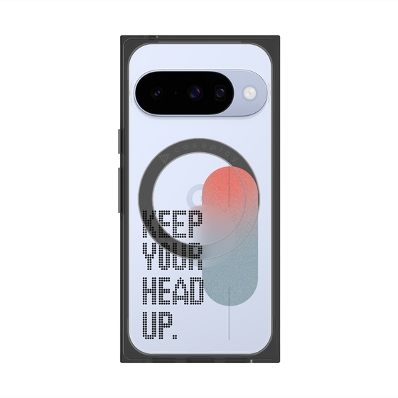 プレミアムスクエアケース with Pixelsnap［ オリジナル - ドットオーバーレイ - KEEP YOUR HEAD UP/A ］