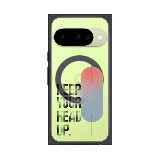 プレミアムスクエアケース with Pixelsnap［ オリジナル - ドットオーバーレイ - KEEP YOUR HEAD UP/A ］