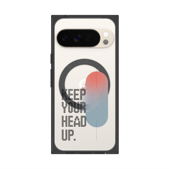 プレミアムスクエアケース with Pixelsnap［ オリジナル - ドットオーバーレイ - KEEP YOUR HEAD UP/A ］
