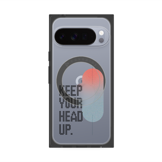 プレミアムスクエアケース with Pixelsnap［ オリジナル - ドットオーバーレイ - KEEP YOUR HEAD UP/A ］