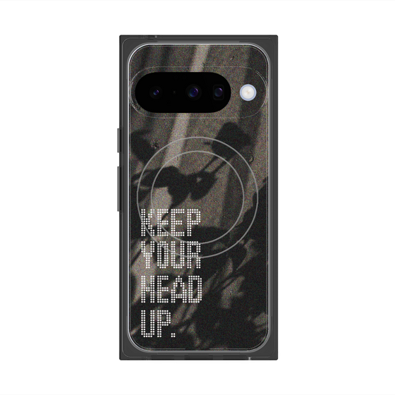 プレミアムスクエアケース with Pixelsnap［ オリジナル - ドットオーバーレイ - KEEP YOUR HEAD UP/B ］
