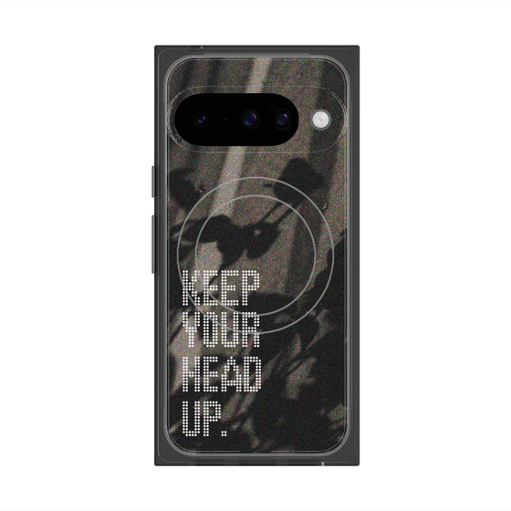 プレミアムスクエアケース with Pixelsnap［ オリジナル - ドットオーバーレイ - KEEP YOUR HEAD UP/B ］