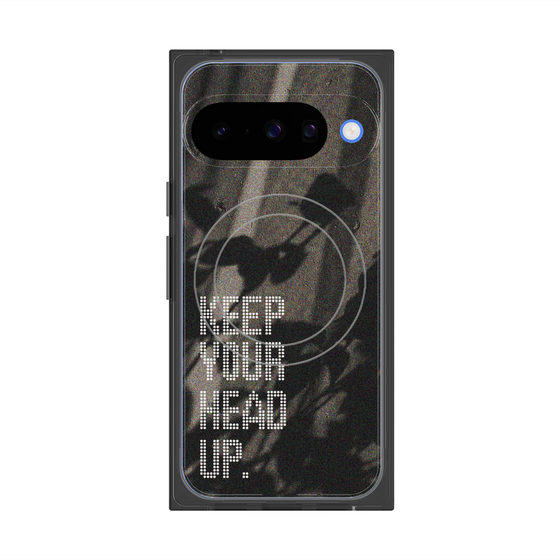 プレミアムスクエアケース with Pixelsnap［ オリジナル - ドットオーバーレイ - KEEP YOUR HEAD UP/B ］
